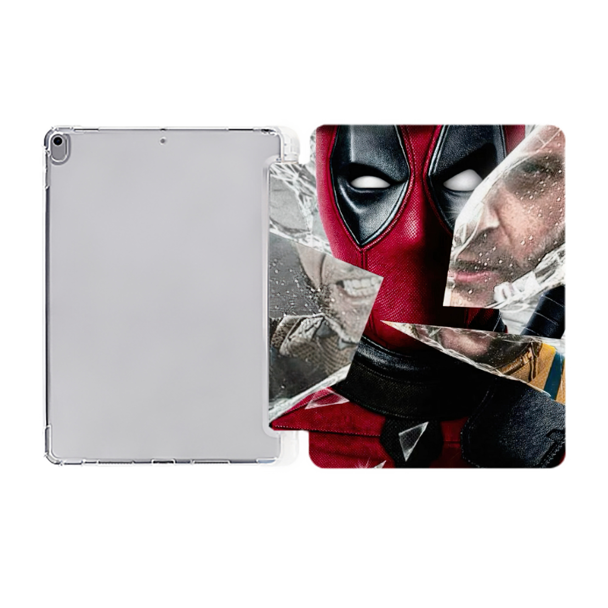 （画像用） Deadpool デッドプール IPad ケース ペン収納付き 三つ折りスタンド PUレザー×シリコン 対応機種9.5/10.5/10.9インチ